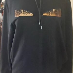 FENDI Eyes Black Hoodie Size 3X Excellent Condition Like New
